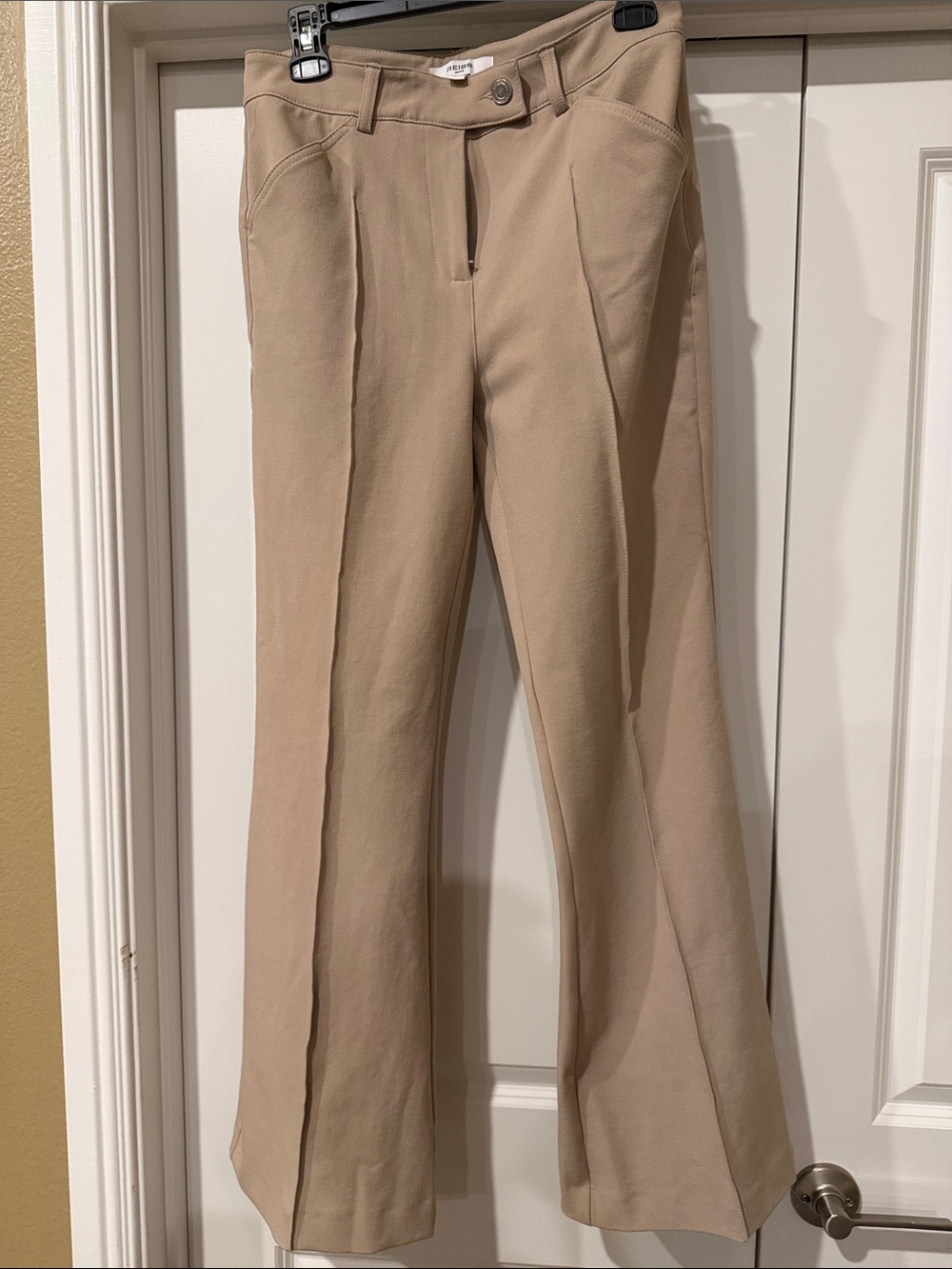 Reiss Women's Beige Boot-Cut Trousers-New in TAN color . Size 6 Petite